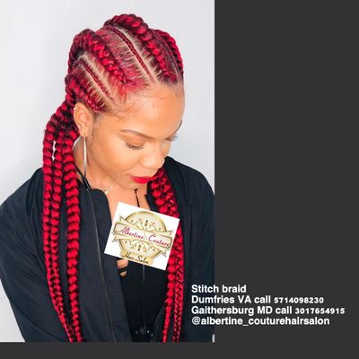 Stitch braidscall Albertine @ 5714098230 or 7034411600. Albertinecouture_hairsalon