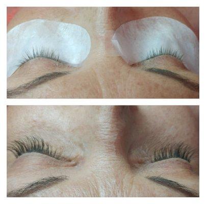 before and after eyelashe extentions by blair