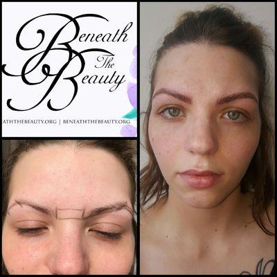 Microblading before and after results.