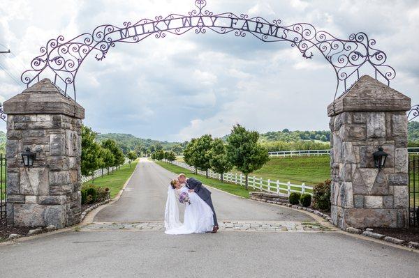 We love Wedding Kisses at the front entrance of Milky Way Farm