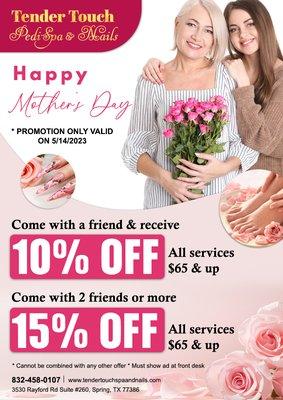 HAPPY MOTHER'S DAY

https://tendertouchspaandnails.com/