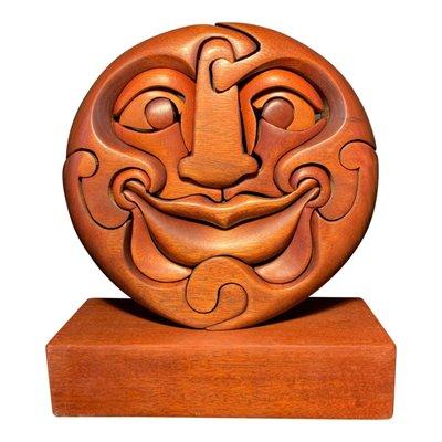 1970s Vintage “Goblin Face” Igor Givotovsky Poly-Glyph Puzzle Sculpture