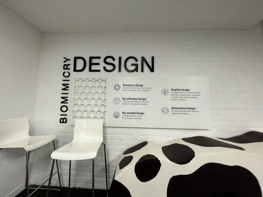 Biomimicry/ Bio-Design processes sign, one of MM-O-DDs three pillars. (previous location)