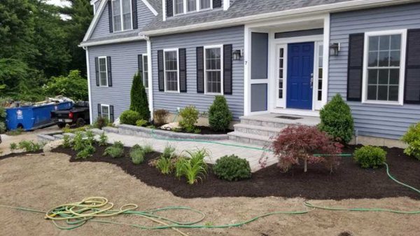 Retaining wall, walkway and steps