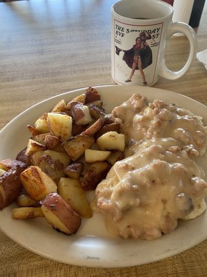 Sausage gravy biscuit