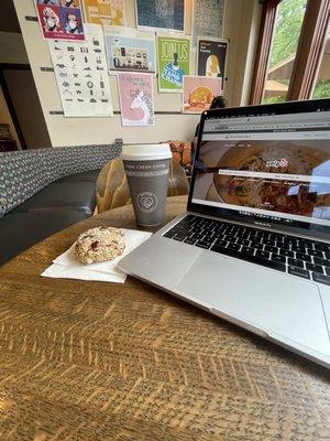 Breakfast cookie + matcha latte