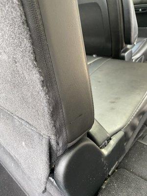 Repaired ripped seat