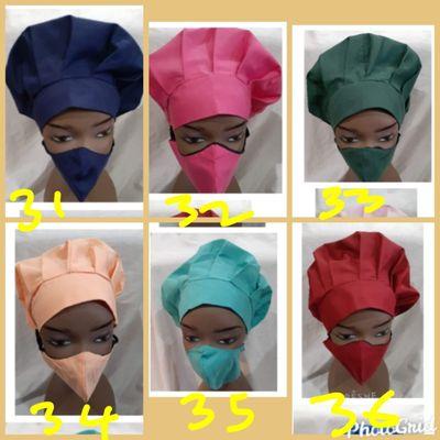 Solid colors surgical cap and matching face cover