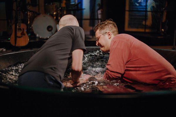 I was baptized at Midtown in 2018 by my father (left) and my Lifegroup leader (not left)