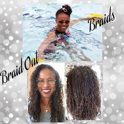 Braid out after a fun day of recreation...