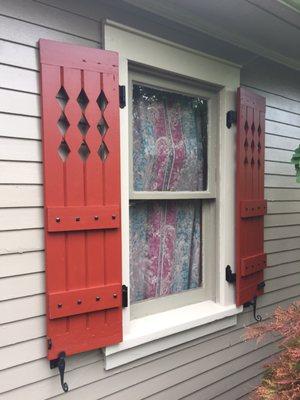 Custom designed functional shutters by Fred Lewis.  Love!   -Happy Customer