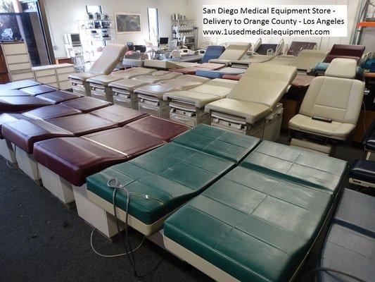 Exam room tables, power procedure chairs from Midmark, Ritter, Brewer and Joerns. Order 858-263-4894