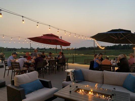 New deck with lighting and views of the golf course