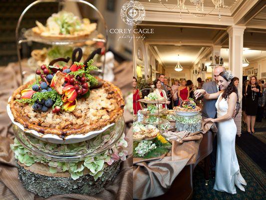 Pie for the wedding cake at Lake Lure Inn and Spa