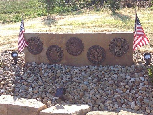 Newly dedicated veterans memorial.  My nephew's Eagle Scout project.