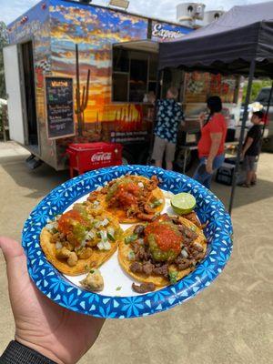 3 Taco plate with asada, pastor and chicken