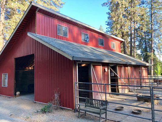 This shows the Main Barn before the siding was put in place along the paddock doors so you can see a little before and after.