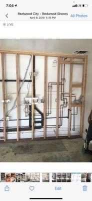 Rough in plumbing for New tankless and laundry in the works