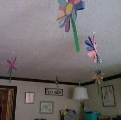 Flower ceiling art.