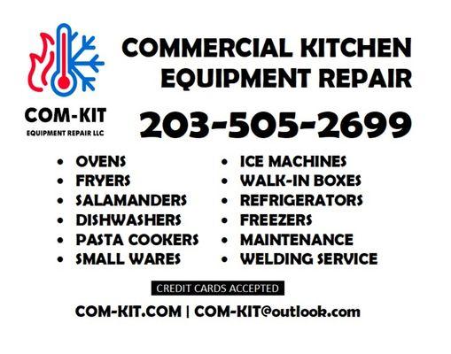 Commercial Kitchen Equipment Repair LLC servicing restaurants, hotels, catering facilities and more.