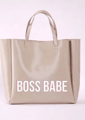 Boss Babe vegan tote. The perfect tote to carry your laptop, tablet, and/or any other daily essentials.