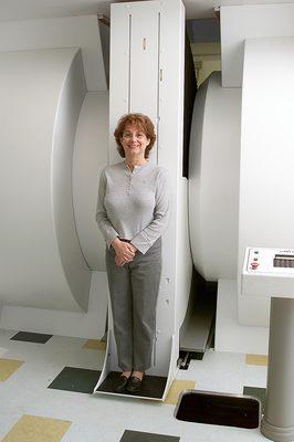 Patient in our Stand-up/Sit-Down MRI