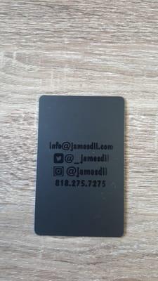 Back View Of My Business Card...Blk/Blk Printed On Credit Card Stock