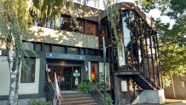 Entrance facing Brookline Avenue