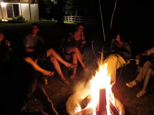 Fire pit in the backyard