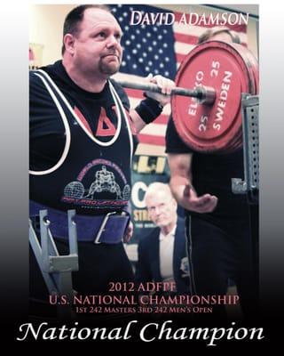 Dr. Adamson won US Nationals and also won a Gold Medal at the World Powerlifting Championships in 2012.