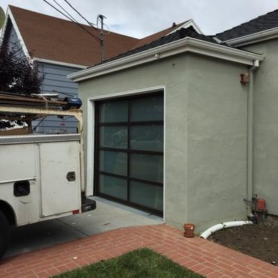 New glass garage door