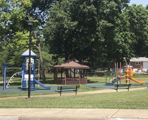 Playground and gazebo.