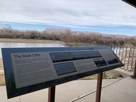 Info panel and view at John Wesley Powell river museum.