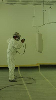 HVLP paint guns, clean room spray application