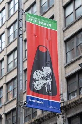 My Banner "The Well" hanging mid town NYC.