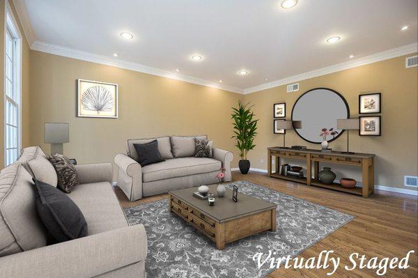 Moved out of your house already?  No problem, I virtually stage homes to show people how room CAN look!!!