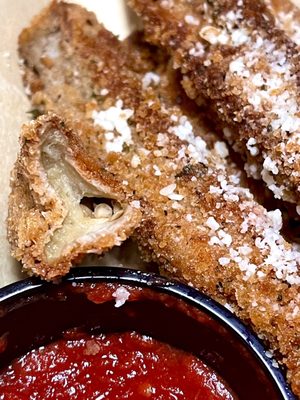 Eggplant fries - cross section