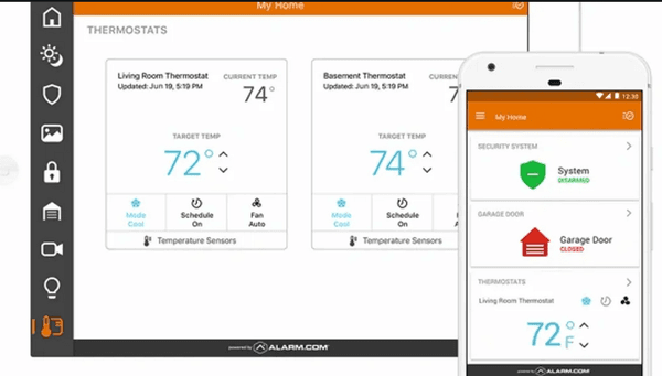 Environmental controls allow you to control your thermostat, lights, and other smart devices from your phone.