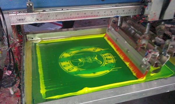 Silk Screen & Squeegee Printing on M&R Sportsman