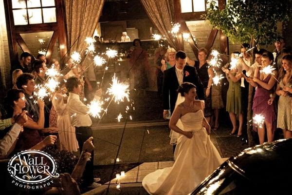 Newlyweds Leaving the Heritage Room after their celebration