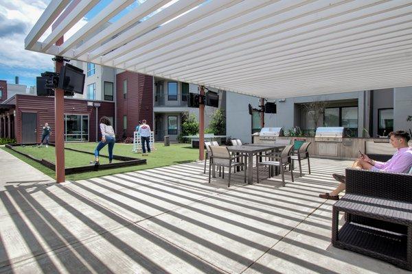 Gaming Courtyard And 1 of 5 Grilling Areas.