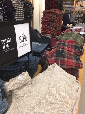 Jeans 50% off $69.50.