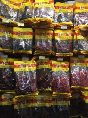 Very small sample of large dried pepper selection.