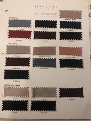 Dress option swatches