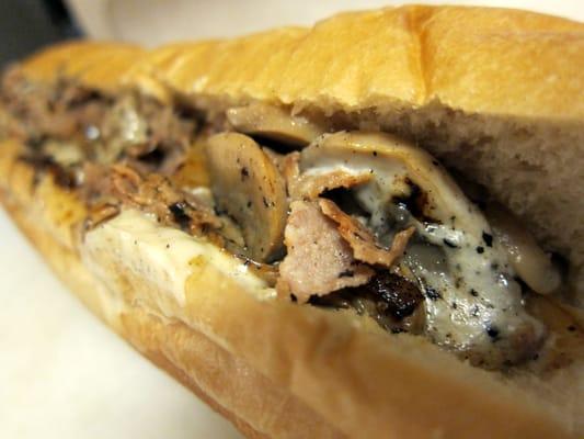 Cheesesteak w/ mushrooms and provalone.