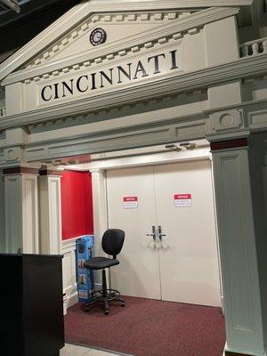 Reds locker room entrance.