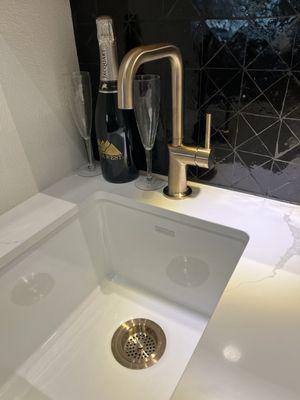 Sink and faucet