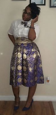 Two side Chinese Fabic
Skirt, bow, pockets square, bracelet, and earrings