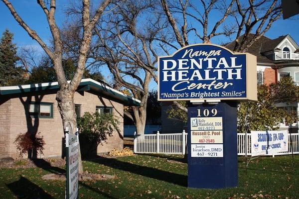 Nampa Dental Health Center on the curve of 12 Avenue Rd in Nampa. Right next to the Hasbrouck House.