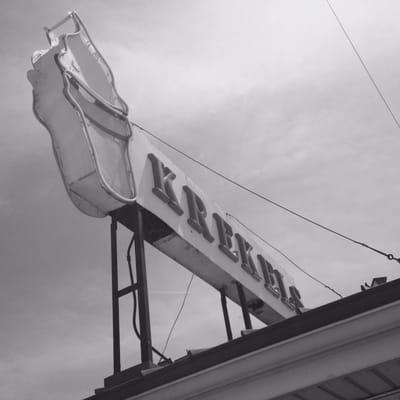 The classic sign above the stand.